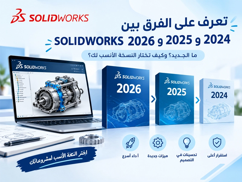 الفرق بين SOLIDWORKS 2026 و2025 و2024- إيه الجديد وأي إصدار يناسبك؟